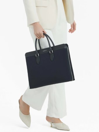Maverick & Co. Alpha Leather-Trimmed Briefcase 