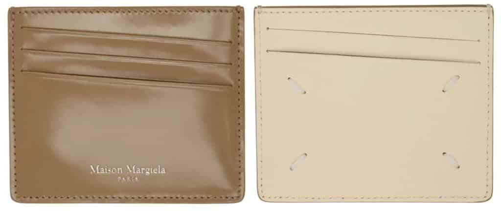 Beige Bicolor Classic Card Holder by Maison Margiela